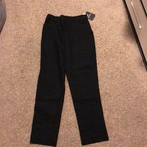 Black straight leg pants